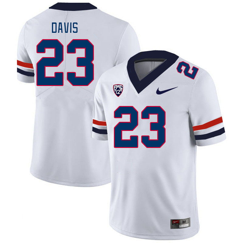 Men #23 Tacario Davis Arizona Wildcats College Football Jerseys Stitched-White